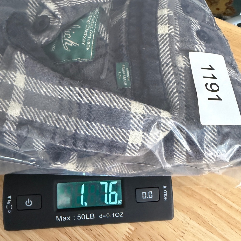 Woolrich Shirt Flannel Plaid 100% Cotton Large Gray Outdoor Heritage - Picture 7 of 7
